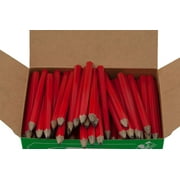 Half Pencils Sharpened Hex (No Eraser) (Golf Pencils, Pew Pencil, Score Pencil, Short Pencil) (Red)(Bulk Box of 288)