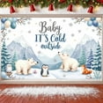 thumbnail image 3 of Winter Theme Winter Banner Blue Polar Bear Banner Cartoon Animal Snow Mountain Background Snowflake Banner for Winter Party Baby Shower Christmas Celebration, 3 of 9