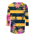 thumbnail image 4 of PuLe Women's Top Womens Tops 3/4 Sleeve Crewneck Cute Shirts Casual Print Trendy Tops Three Guarter Length T Shirt Summer Pullover, 4 of 5