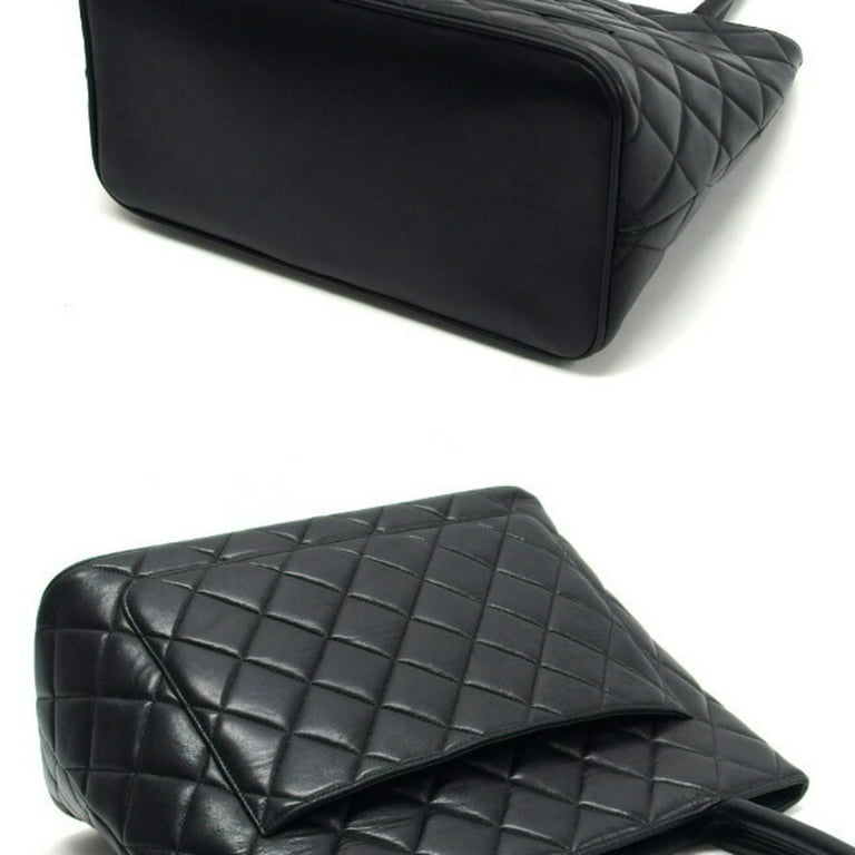 chanel black canvas tote handbag