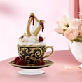 thumbnail image 6 of Votnto Decorative Teacups, Heart Shaped Tea Cup Red Pink Ceramic Coffee Cup, for Valentine's Day Galentine's Gift Wedding Anniversaries Party Supplies, 6 of 7