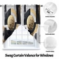 thumbnail image 3 of Gold Black Geometric Swag Curtain Valance for Windows, Watercolor Retro Window Treatments Short Swag Topper for Kitchen Windows Bathroom Bedroom, 36"x45", 3 of 8