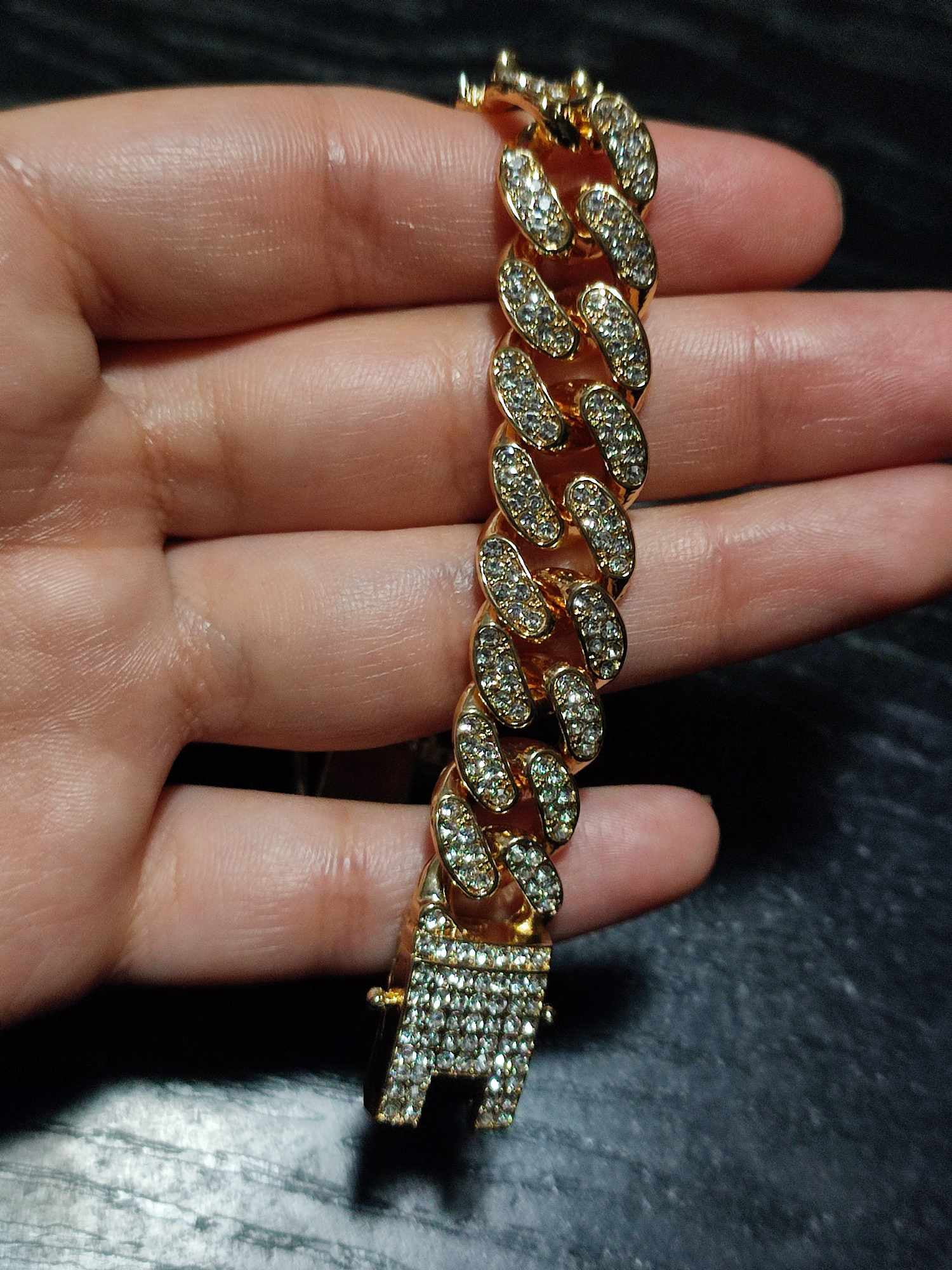 San Judas Tadeo Mens Bracelet, 18k Gold Filled, Gold Chain, Cuban Chain, Maria Almudena