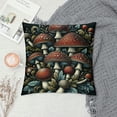 thumbnail image 2 of COMIO Mushroom Pillow Cover Print Red Strawberry Trippy Mushrooms Square Throw Pillow Cover for Bed or Sofa Decor Jungle Rustic Wild Plants Palm Leaves Decorative Cushion Cover, 2 of 5