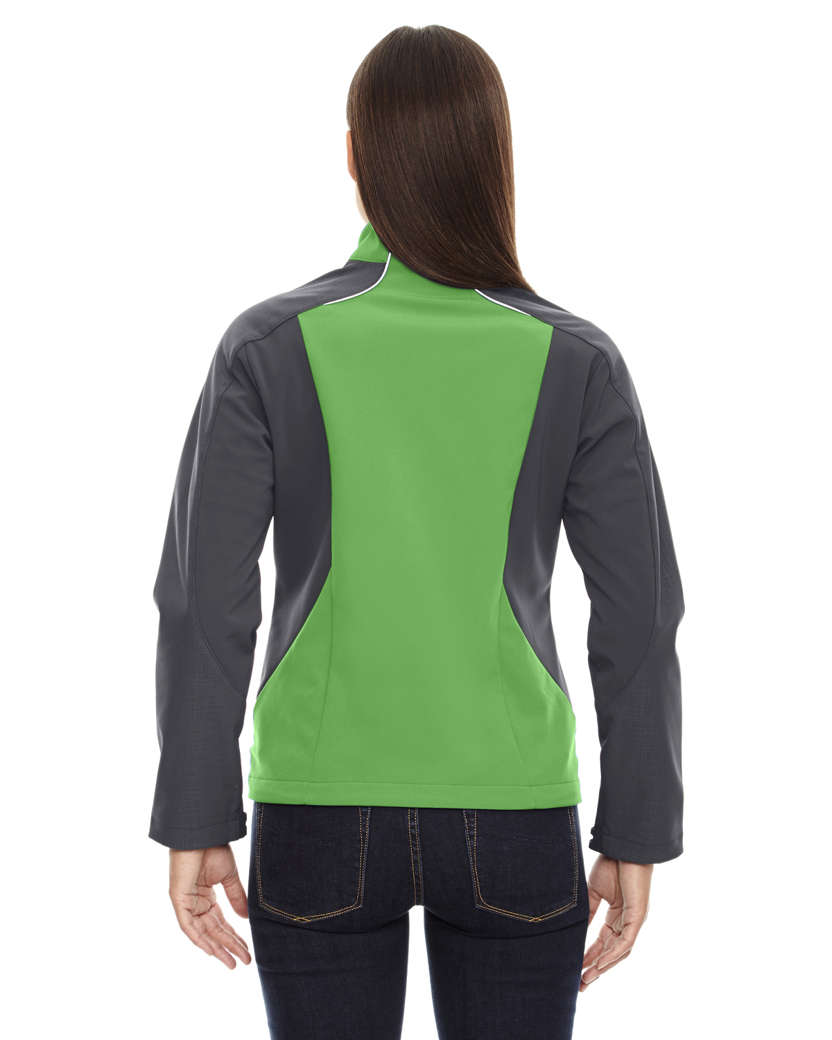 The Ash City - North End Ladies' Terrain Colorblock Soft Shell with Embossed Print - VALLEY GREEN 448 - S - image 2 of 2