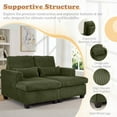 thumbnail image 4 of FFH Double Chaise Lounge Indoor, 61" Oversized Lounge Chair Sleeper Sofa Sectional, Corduroy Loveseat with Lumbar Pillows and Adjustable Backrests, Green, 4 of 16