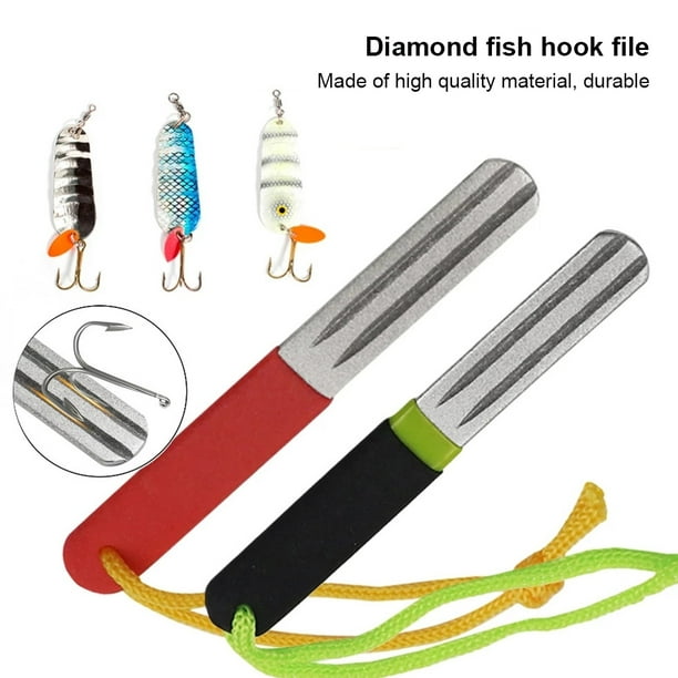 freestylehome Fishing Tackle Hook Sharpener Hooks Sharpening Grinder  Fishhook File Tools Stone Outdoor Equipment Professional Learner Double  Color