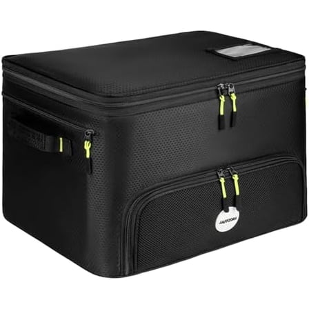 Golf Trunk Organizer, 2 Layers Golf Accessories Bag for Men, Waterproof Car Golf Storage Organizer with Compartment for 2 Pairs of Shoes, Golf Gifts for Men Women, Black