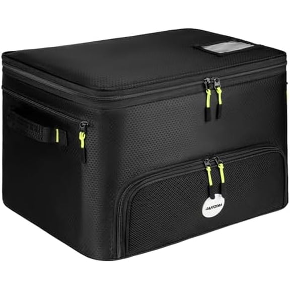 Golf Trunk Organizer, 2 Layers Golf Accessories Bag for Men, Waterproof Car Golf Storage Organizer with Compartment for 2 Pairs of Shoes, Golf Gifts for Men Women, Black