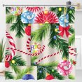 thumbnail image 1 of Cheerful Christmas Shower Curtain - Candy Canes & Ornaments Design, 1 of 5