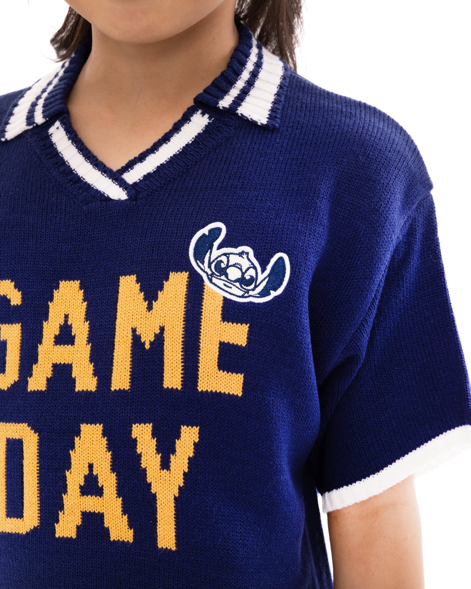 Stitch Girls Game Day Short Sleeve Sweater, Sizes 4-16