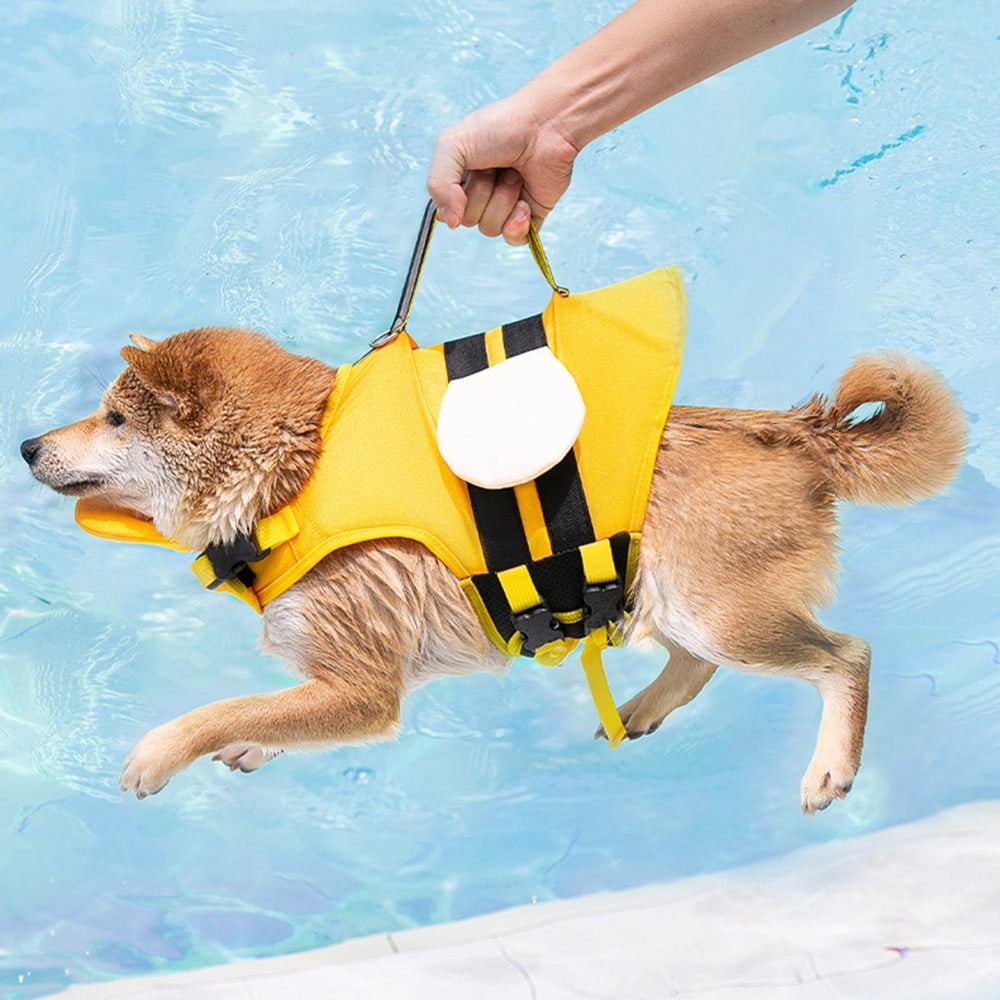 Pet Dog Life Jacket Bee Style Adjustable High Visibility Dog Life Vests
