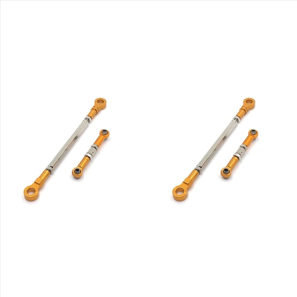 2X Varilla de Dirección de Metal Varilla de Enlace Servo para HB Toys ZP1001 ZP1002 ZP1003 ZP1004 1/10 RC Coche de Orugas Piezas de Actualización, Amarillo