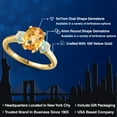 thumbnail image 2 of Gem Stone King 10K Yellow Gold Yellow Citrine and Simulated White Opal Engagement Ring for Women | 2.15 Cttw | Oval Checkerboard 9X7MM | Gemstone November Birthstone | Size 6, 2 of 6