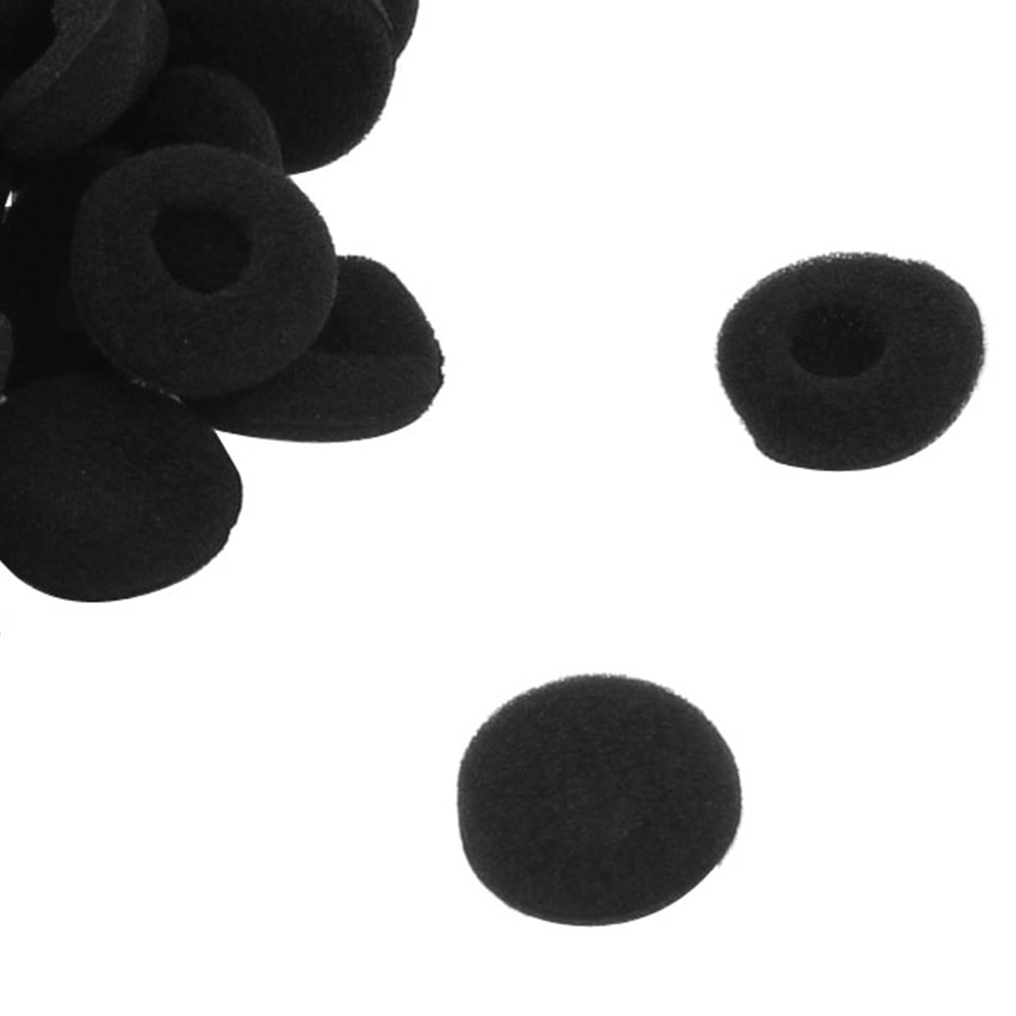Unique Bargains Sponge Headphone Earphone Ear Pad Tip Cover 18mm Dia 46pcs Black