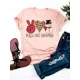 thumbnail image 4 of Camiseta con estampado para mujer, ropa bonita, Top de moda de Año Nuevo, Camisetas Básicas de manga corta con gráfico de Navidad, 4 of 5