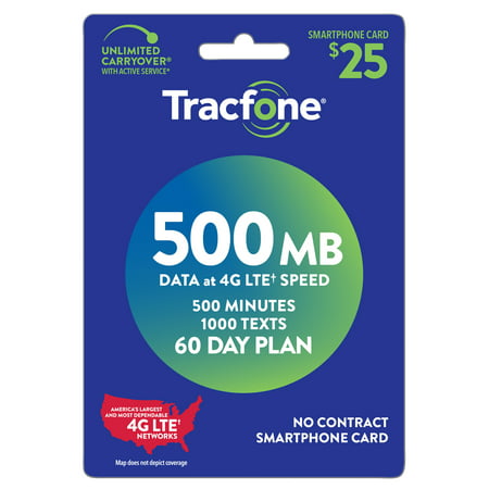 TracFone $25 Smartphone 500 MB Plan (Email
