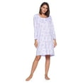 thumbnail image 5 of Casual Nights Women's Printed Long Sleeve Nightgown - Purple Green, 5 of 5