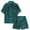 Green, variant on eczipvz Girls Boys Pajamas Satin Pajama Set Silk Pjs Short Sleeve Sleepwear Kids Button-Down Nightwear Red M