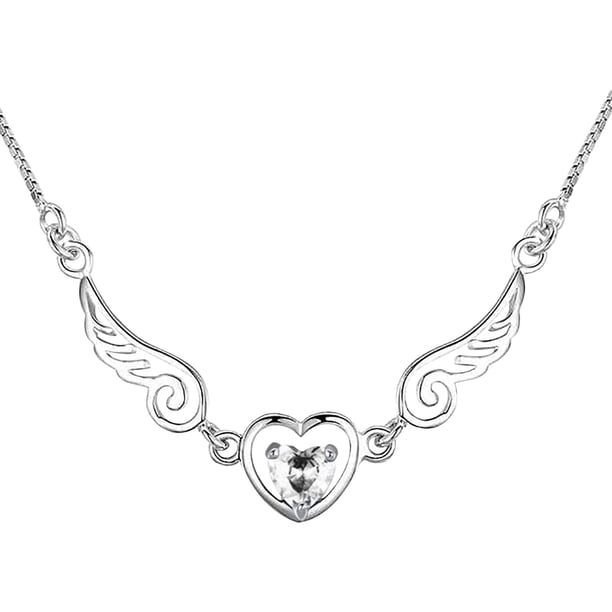 Collar para mujer, joyería para mujer, collar de cristal de circonita con forma de corazón de melocotón, cadena para clavícula, cadena para suéter, collar para mujer