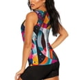 thumbnail image 3 of Junzan Abstract Jazz Instrumental Pattern Workout Tank Tops for Women Sleeveless Running Loose Fit Yoga Tops Active Shirts Gym Exercise-X-Large, 3 of 7