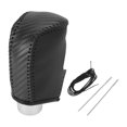 thumbnail image 1 of Cubierta de pomo de cambio de marcha Unique Bargains para Mazda 3 2014-2018 Antideslizante Fibra de carbono negra Cuero sintético negro 1 Pc, 1 of 1