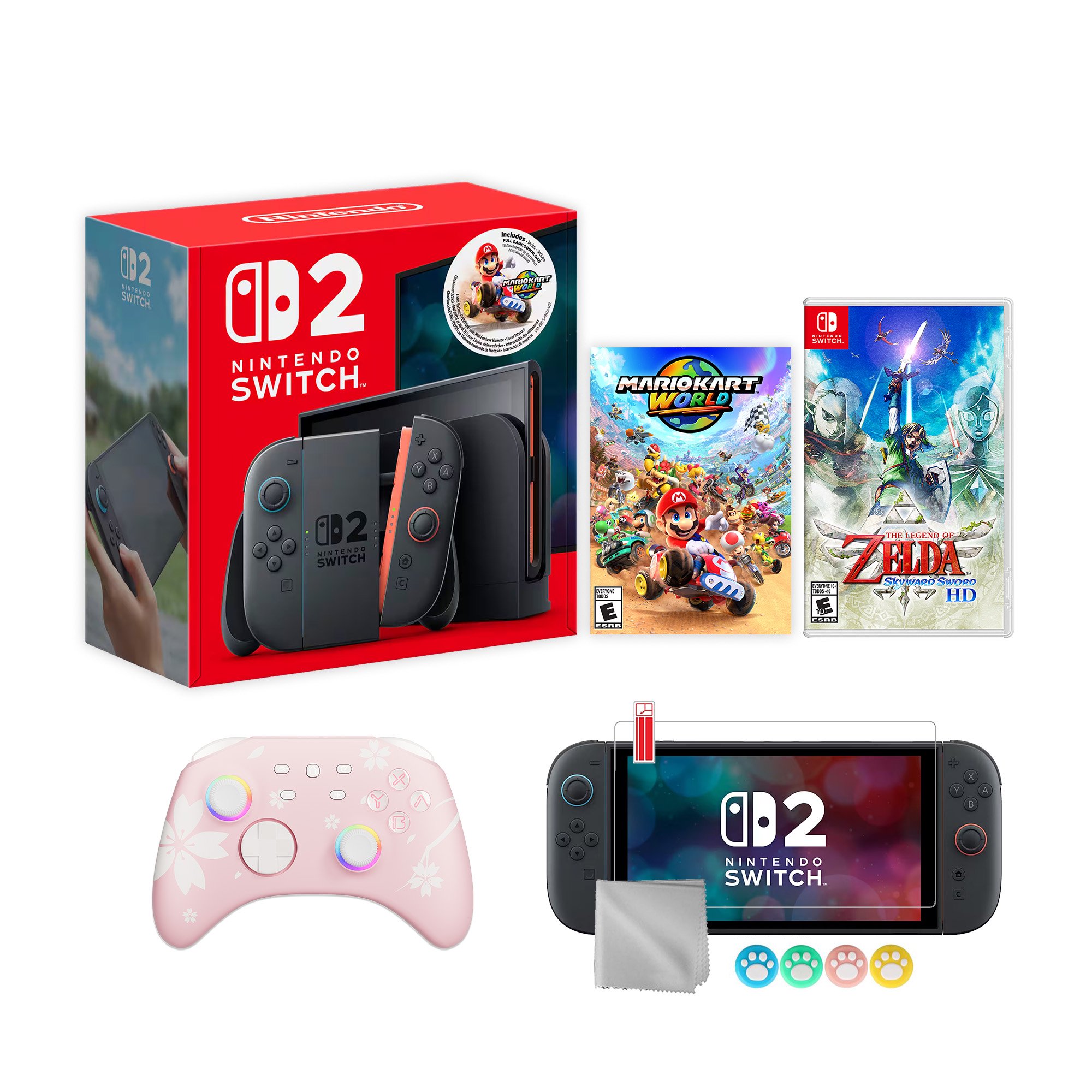 Nintendo Switch Nintendo Wii Nintendo Switch 2 Mario Kart World Bundle 256GB 7.9-Inch 1080P