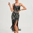 thumbnail image 2 of Edvintorg Women's Evening Dress V-Neck Sleeveless Irregular Sequin Ball Tassel Cocktail Dresses Party Banquet Dance Dress Female, 2 of 5