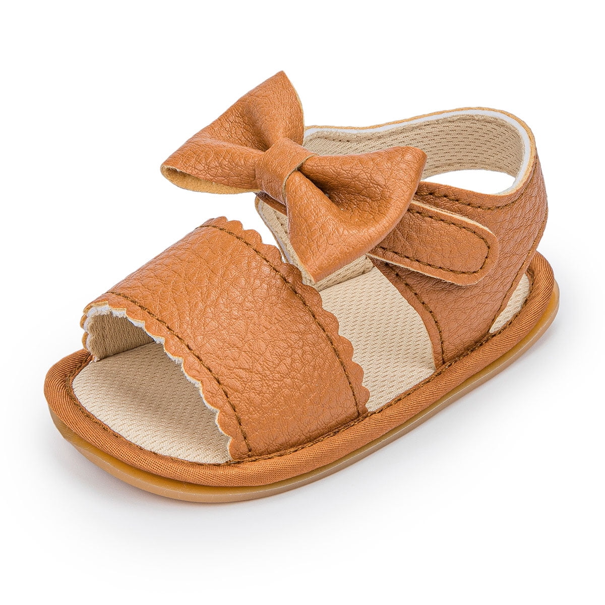 Meckior Infant Baby Girls Sandals Summer Soft Leather No-Slip Princess Shoes