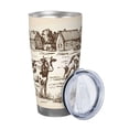thumbnail image 2 of Vsdgher Cows On The Farm 20 Oz Stainless Steel Vacuum Insulated, Travel Mug Coffee Cup for Home, Office, Outdoor Works Great for Ice Drinks and Hot Beverage -Straw Two-piece Set, 2 of 8