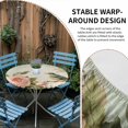 thumbnail image 2 of Pink Floral Round Tablecloth for 45-54 Inch Tables,Fitted Table Cover with Elastic Edge,Bird Branch Vintage Mottled Middle Century Waterproof Outdoor Table Cloth Protector for Patio Garden Dinner, 2 of 9