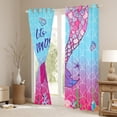 thumbnail image 3 of Mermaid Tail Curtains Blue Pink Rainbow Mermaid Decor Curtains & Drapes 52Wx63L Gifts Mermaid Fish Scales 30%-50% Blackout Curtains Seashell Marine Sea Animal Window Curtains Kawaii Room Decor, 3 of 5