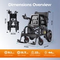 thumbnail image 5 of Edcsi Electric Wheelchair Lightweight Folding Wheelchair for Adults Seniors Black, 12 Miles Range, 5 of 5