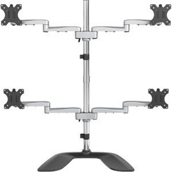 Quad-Monitor Stand - for Up to 32 in. VESA Mount Monitors - Articulating - Steel & Aluminum Four Monitor Mount