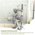 thumbnail image 3 of Cat Tree, Cat Tower for Indoor Cats with Scratching Post for Small Cats and Kittens, Cat House with Removable Top Platform and Fluffy Balls, Hanging Cat Basket, Light Gray, 3 of 9