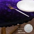 thumbnail image 3 of Purple Fruit Round Tablecloth, Fitted Table Cover with Elastic for 55"-60" Round Tables, Modern Minimalist Decor Black Background Table Cloth Outdoor Indoor Dinning Party Waterproof Tablecloths, 3 of 7