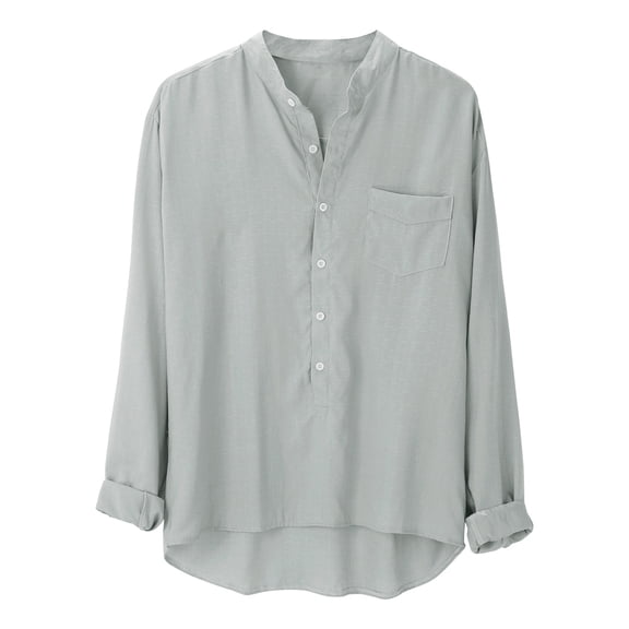 NAFUU Mens Dress Shirts Mens Long Sleeve Shirts Solid Color Casual Button Down Shirt Fashion Tops Men Autumn Winter Blouses Comfort Fit Shirts