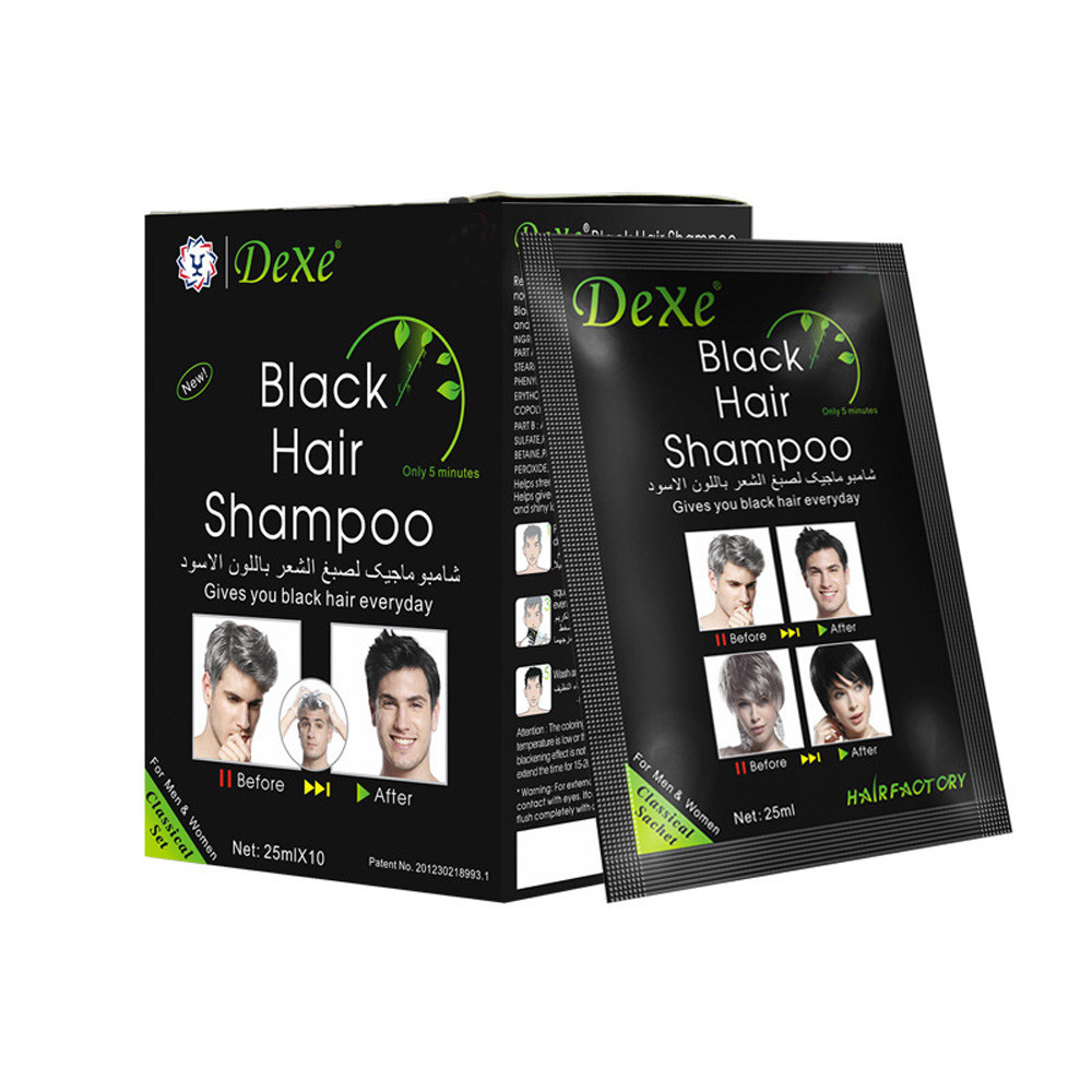 10pcs Black Hair Shampoo White Hair Into Black Instant Hair Dye