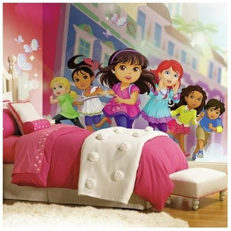 Prepasted Dora and Friends XL Chair Rail Ultra-strippable Wall Decals