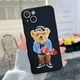 thumbnail image 1 of Funda de teléfono esmerilada de dibujos animados de pareja de osos de peluche para iPhone X XS Max XR 13 12 11 Pro MAX Mini SE2022 6S 7 8 Plus Fivean unisex, 1 of 2