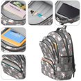 thumbnail image 4 of White Cat and Flower Gray Pattern Cute School Backpack Bag with Padded Back and Adjustable Shoulder Straps 16.9 X 12.6 X 5.9 Inches, 4 of 5