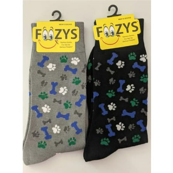 Foozys Bones & Paw Prints Men's Novelty Socks