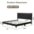 thumbnail image 5 of Tookss Upholstered Platform Bed with Diamond Button Tufted & Nailhead Trim Headboard,King Size Bed Frame,Faux Leather,Wood Slats Support,Easy Assembly,No Box Spring Needed,Black, 5 of 9