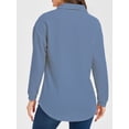 thumbnail image 3 of Cuteduck Women's Waffle Knit Tops Henley Casual Shirts Long Sleeve V Neck Solid Color Casual Tunic Tops S-XXL, 3 of 10