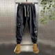 thumbnail image 5 of Pantalones de trabajo con forro polar para hombre, pantalones cargo negros para senderismo, color caqui, para exteriores, de nailon, moda emo, estilo Harajuku, ropa de algodón, 5 of 5