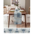 thumbnail image 3 of Ldtrchee Blue Beige Table Runner 60 Inches, Oil Painting Abstract Art Contemporary Bed Runner Dresser Scarves Tabletop for Indoor Outdoor Parties/Ceremony/Banquet, 13" x 60", 3 of 8