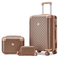thumbnail image 1 of Refurbished Joyway TR011-20 3-Piece Carry-on Luggage Set with Swivel Wheel Combination Lock Lightweight Hard Shell Set, Brown, 1 of 2