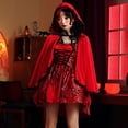 thumbnail image 2 of IROINNID Halloween Costumes For Women A-Line Dress Reduced Gothic Cosplay Costume Mini Dress,Red, 2 of 6