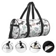 thumbnail image 5 of Xecao Dachshund Dog Puppy print Round Travel Duffel Bag is a foldable gym bag with an inner pocket, perfect for travel sports, 5 of 8