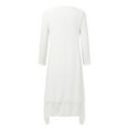thumbnail image 6 of for Women 2025 Ladies Two Large Swing Linen Loose Long Sleeved Linen Skirt Knit Dress Casual Long Sleeve Short Dress Shirt Sleeve Womens Dresses for Work Casual Women White 3XL, 6 of 7